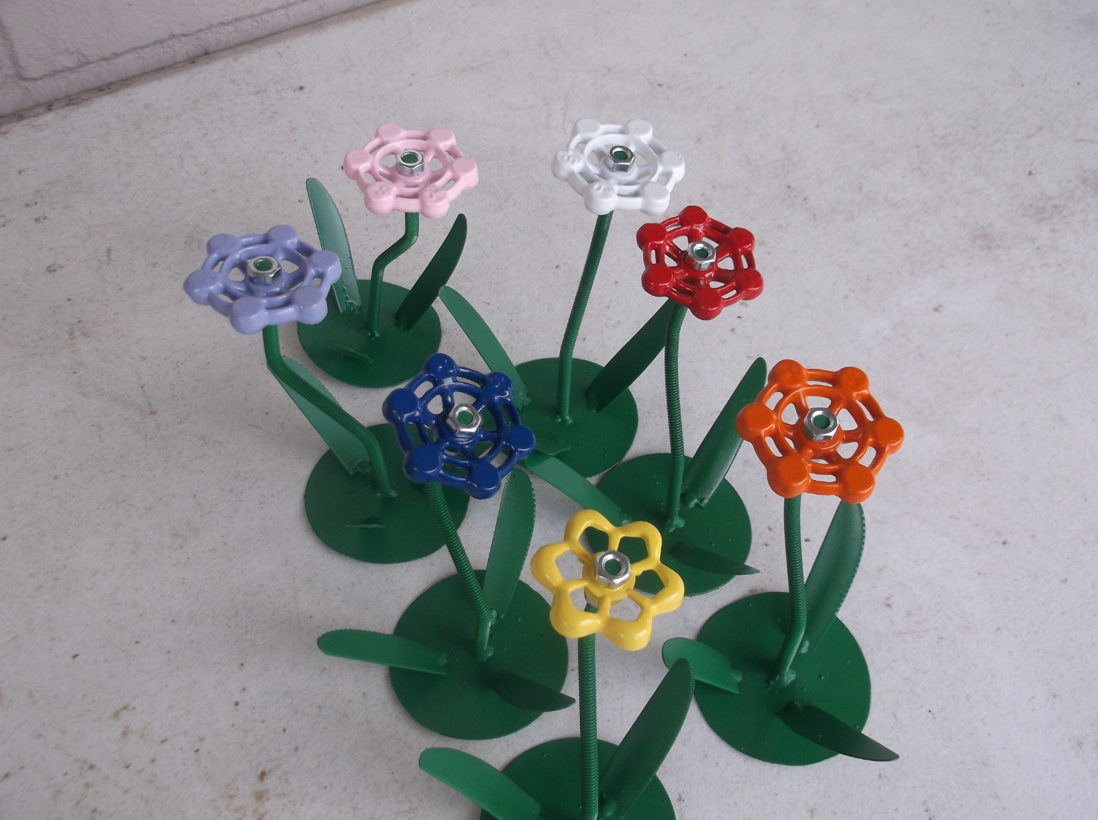 Red Metal Flower, Faucet Flower Metal Art, miniature flower gift Valentines Gift