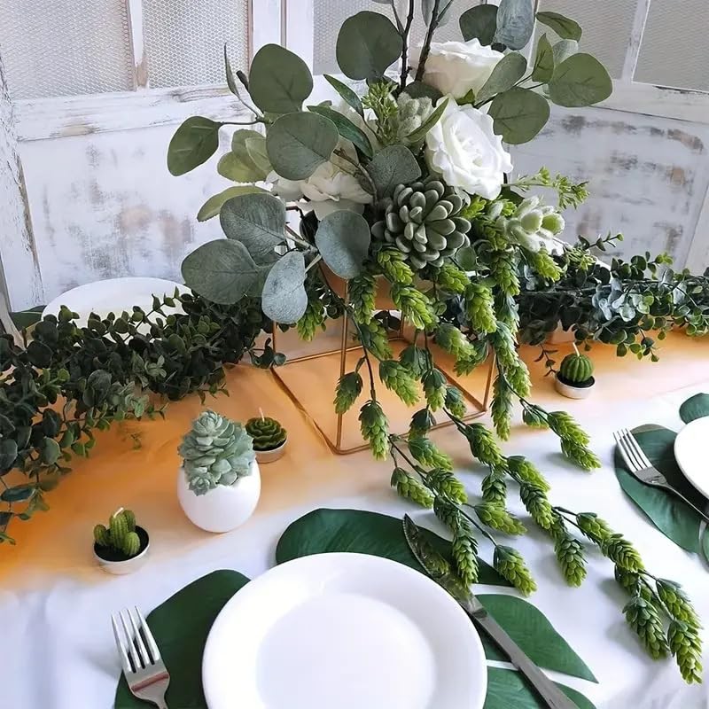 2Pcs Artificial Hops Flower Vine Garland Plant Fake Hanging Faux Hops Artific…