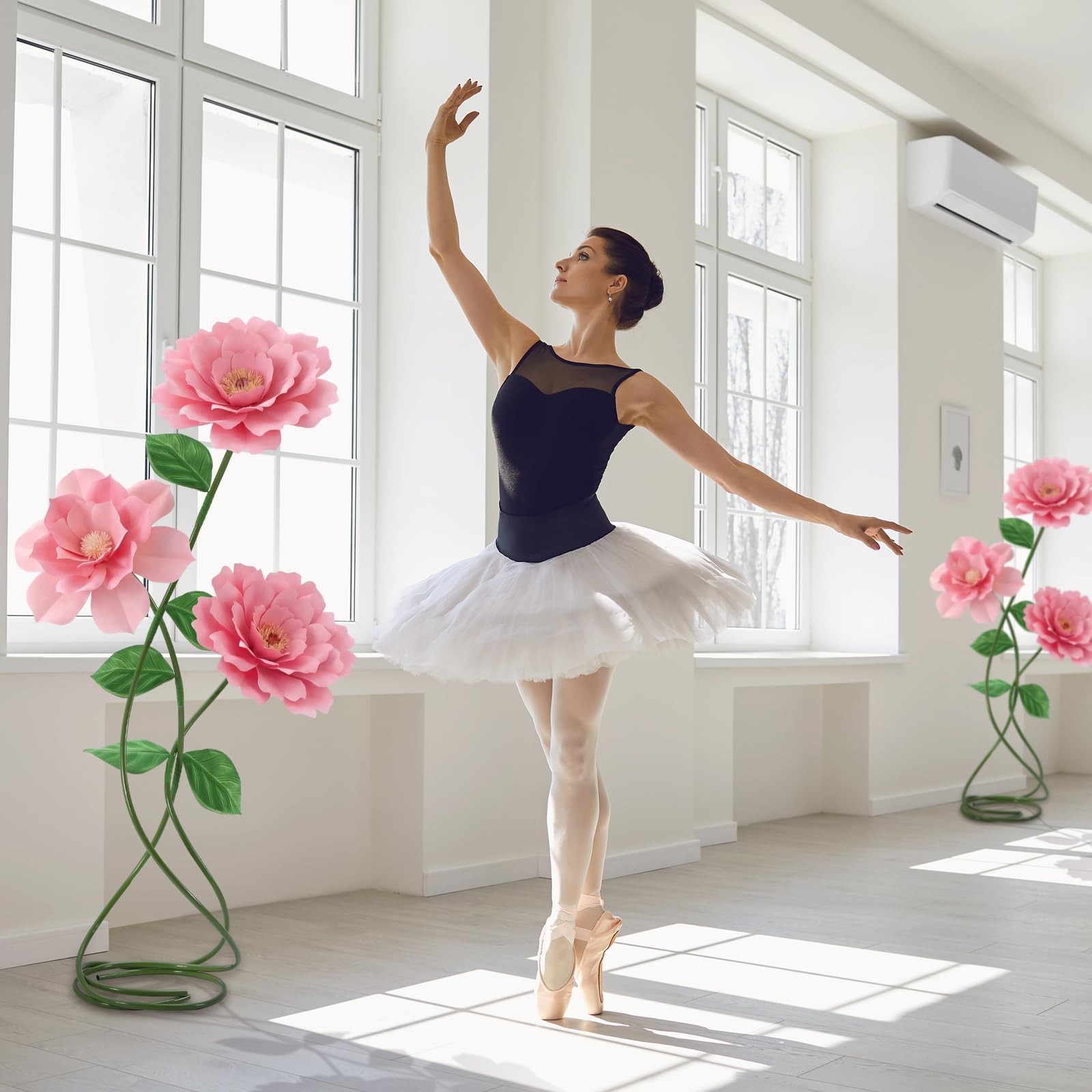 3 Pcs Standing Giant Flowers Stem Stands Giant Artificial Flower Stems for La…