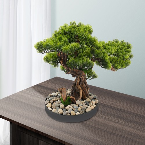 Desktop Artificial Bonsai Tree Artificial Bonsai Pine Tree Realistic Fake Plant