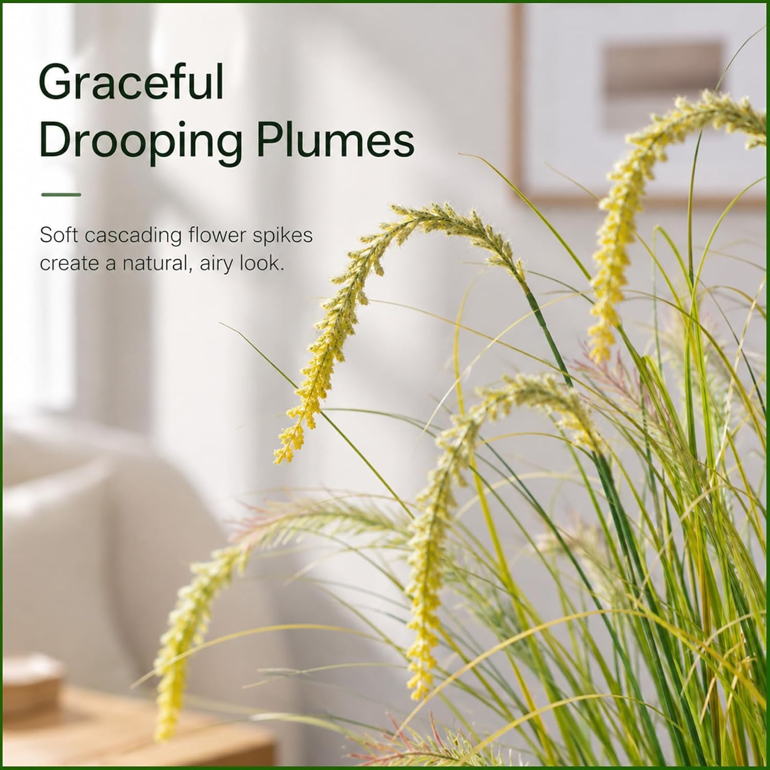4FT Artificial Reed Grass – 2 Pack Faux Plants for Home & Office Decor