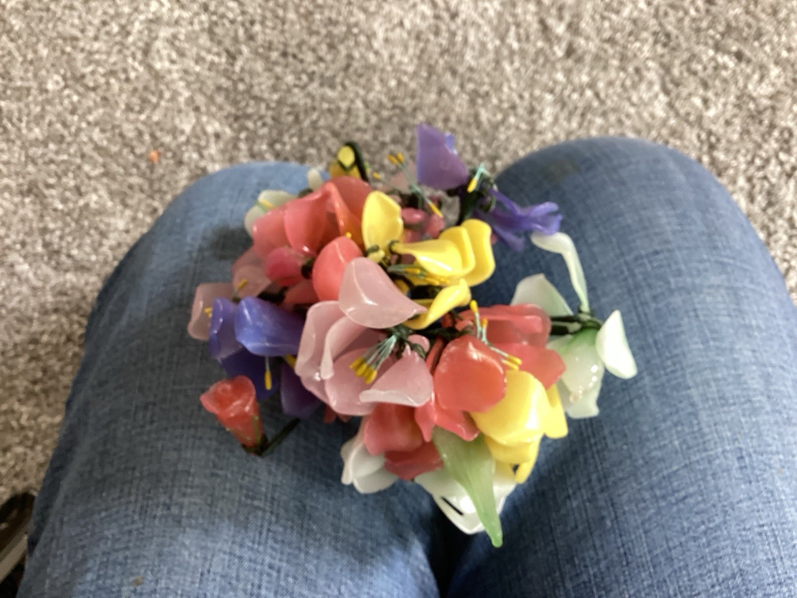 acrylic glass multicolor flower bouquet 6″