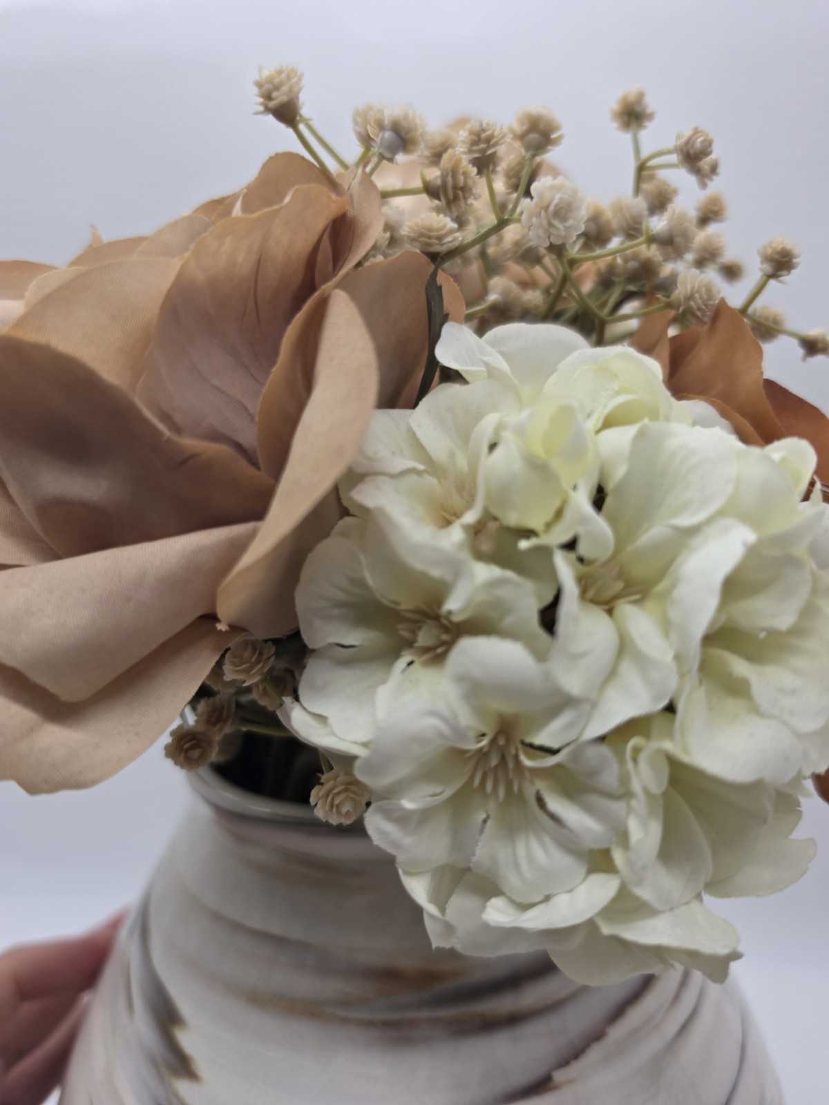 Pink and white Bouquets, Artificial Floral Arrangements Glass Vase New