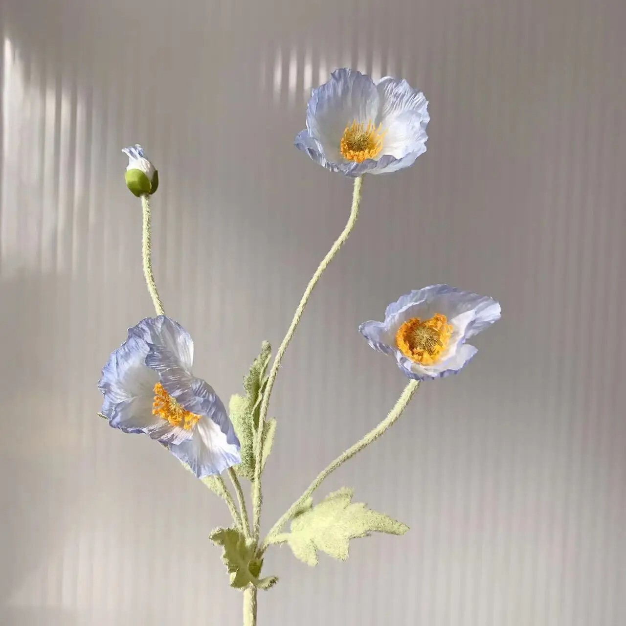 Artificial fake poppy flowers Silk Long Stem Housewarming Bridal Boquet Decor