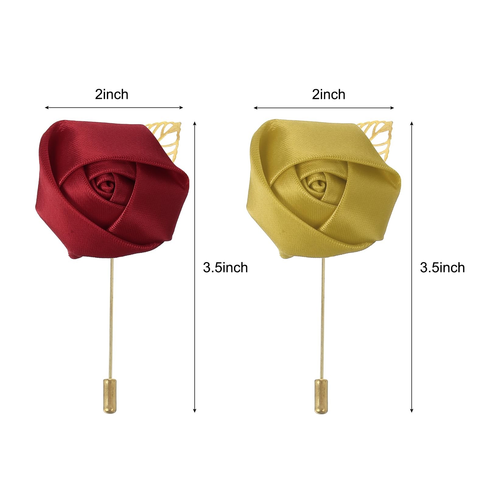 12 Pcs Rose Boutonnieres Pins for Men Wedding Ceremony Artificial Faux Flower