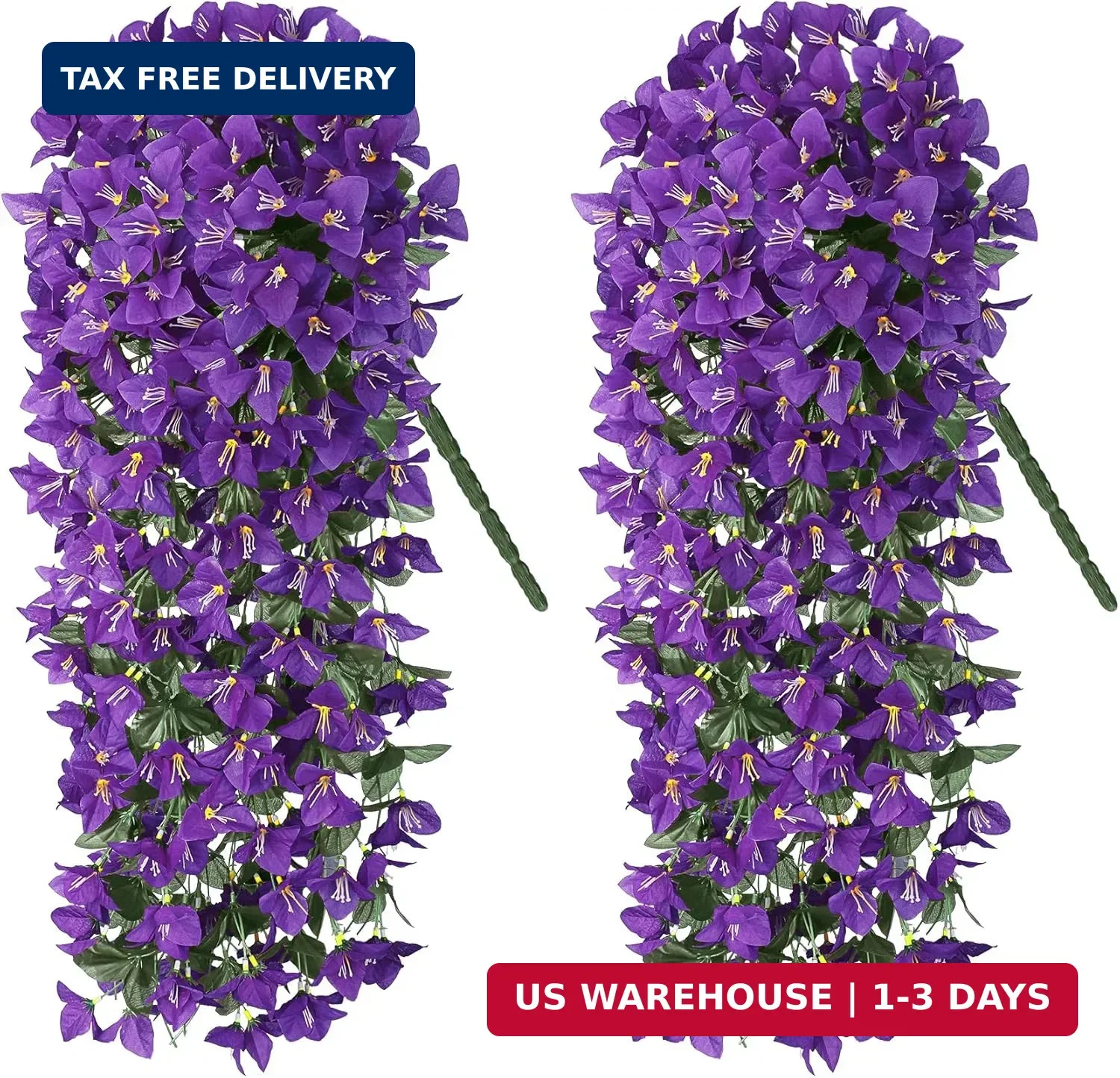 Artificial Bougainvillea Flowers Plants for Outdoors Decoration, 2 Pcs Faux Silk