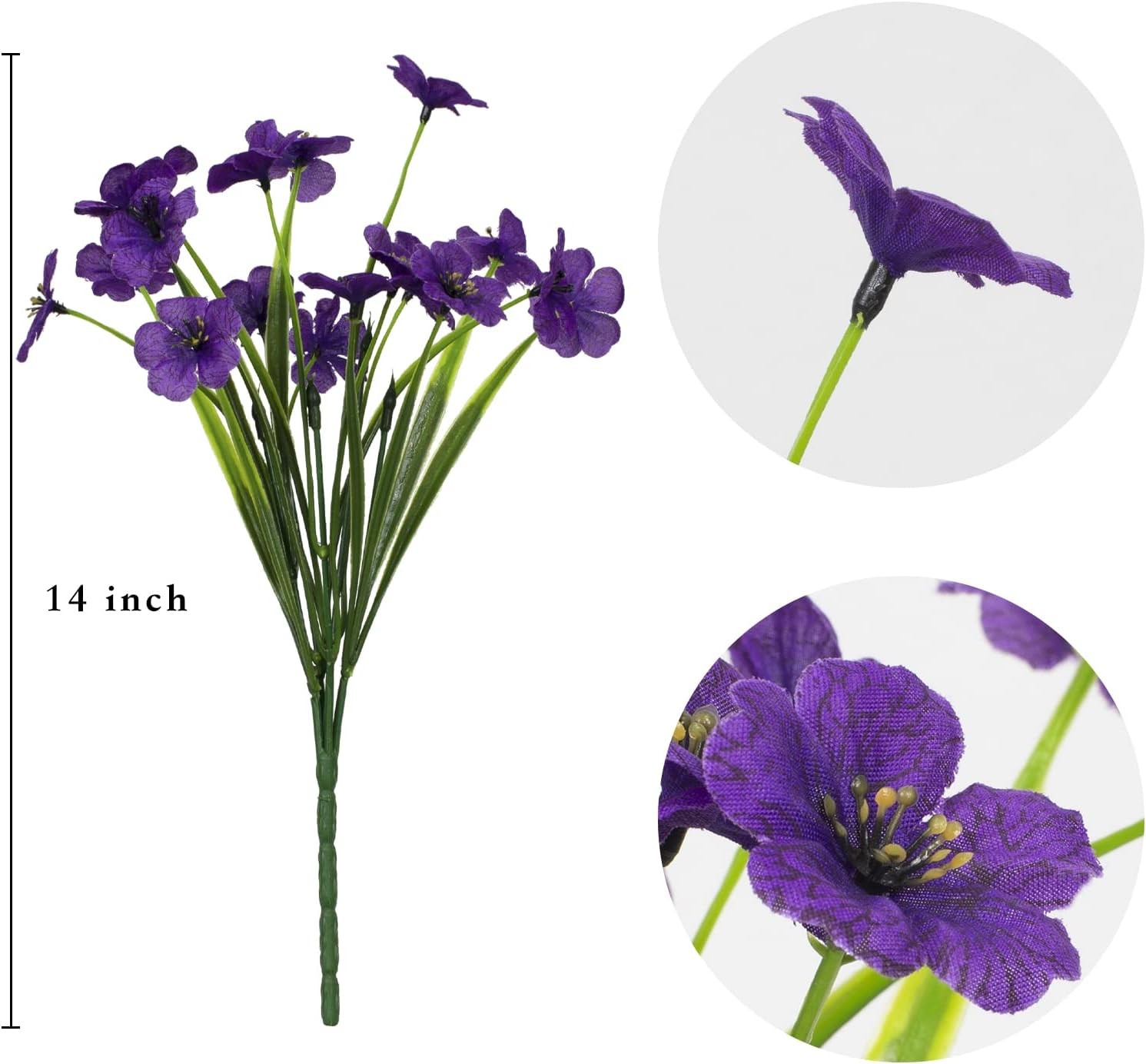 Artificial Flowers UV Resistant Faux Outdoor Plants Garden Decor Home Decoration