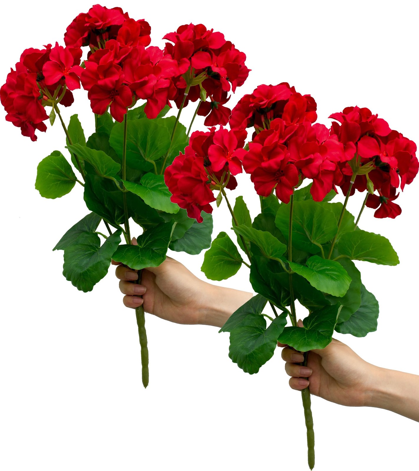18” Artificial Geraniums Silk Flowers Plants Realistic for Home Outdoor Deco…