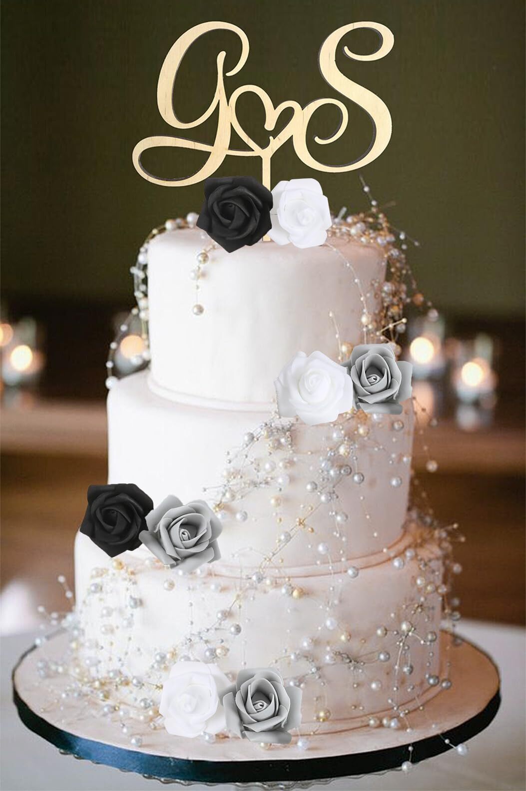 Black White Gray Foam Roses 200PCS 1.97in Artificial Flowers DIY Craft