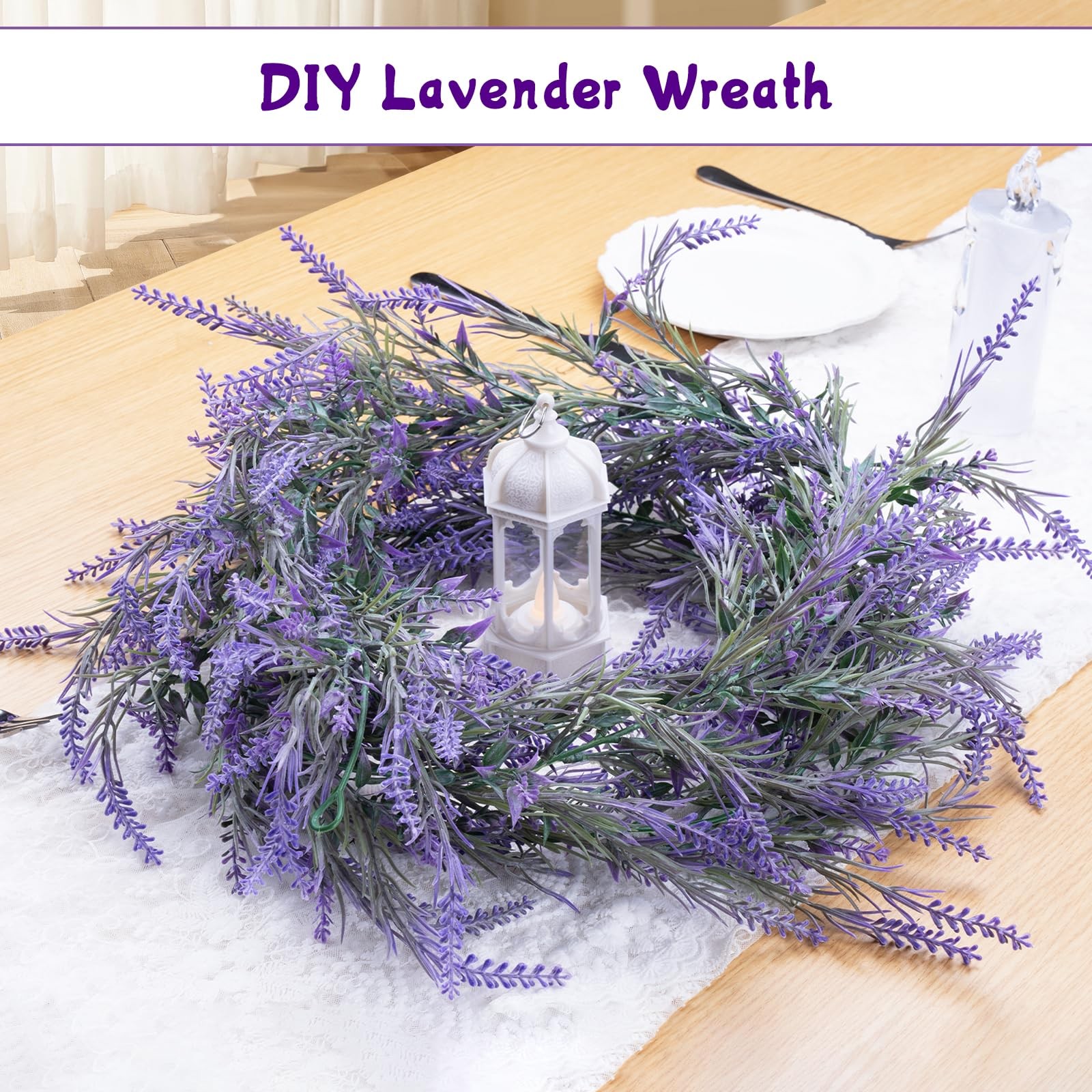 Spring Summer Lavender Garland, 6Ft Purple Lavender Artificial Garland, All Y…
