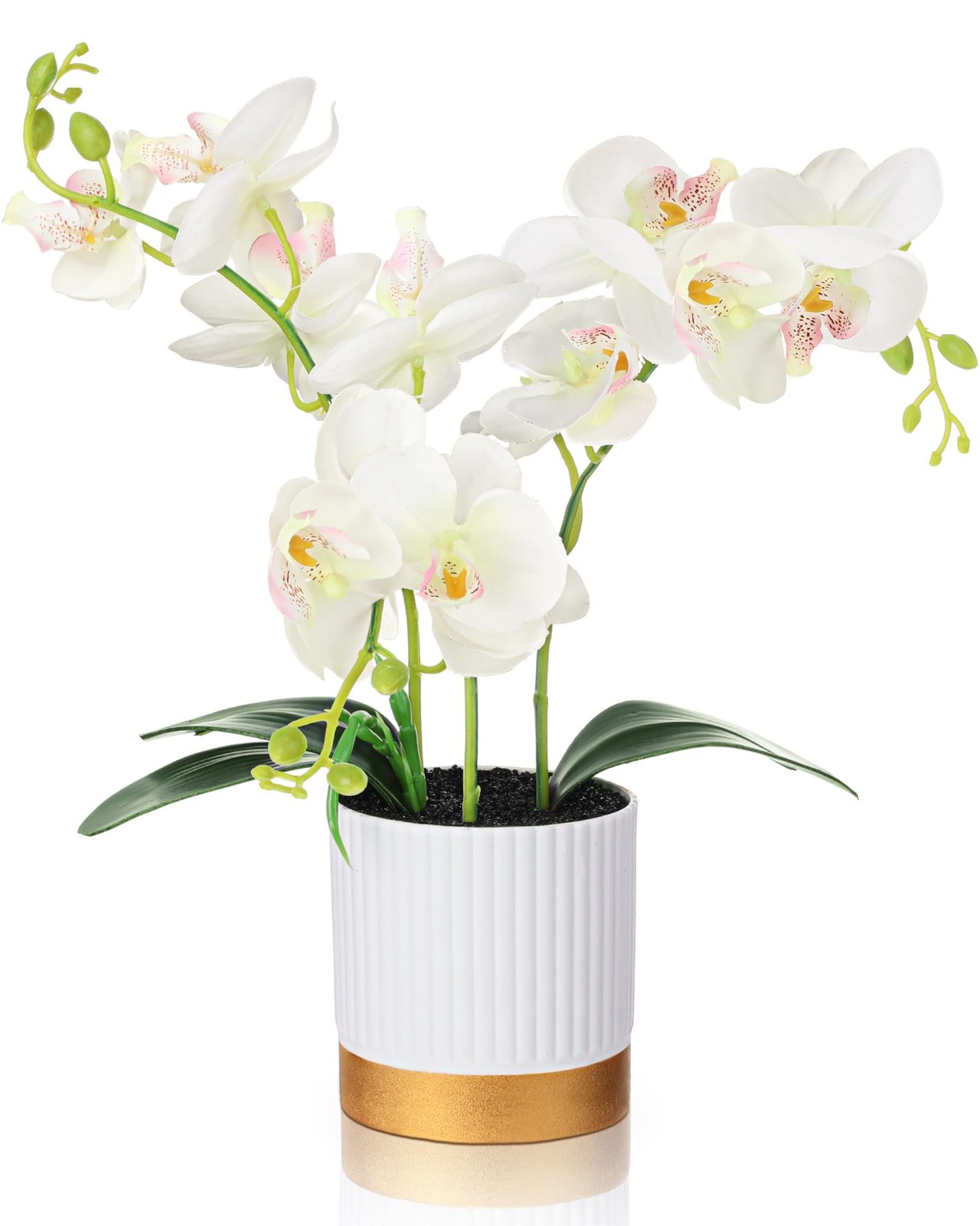Orchid Artificial Flowers in Pot 15 Inches Artificial Orchid Flowers Phalaeno…