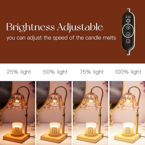 Candle Warmer Lamp with Timer: Flower Gold Candle Lamps Height Gold Flower