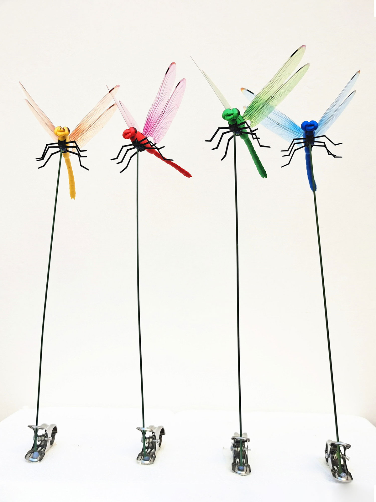 Fake Dragonfly Rod Clip, 3D Dragon Fly Garden Stakes & Hat Simulation Decor US