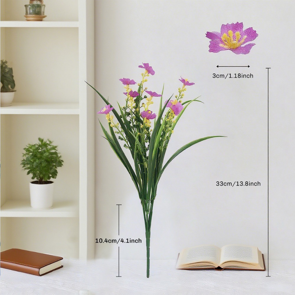 12 Bundles Artificial Outdoor Flowers Lifelike UV Resistant Fake Hanging Plants