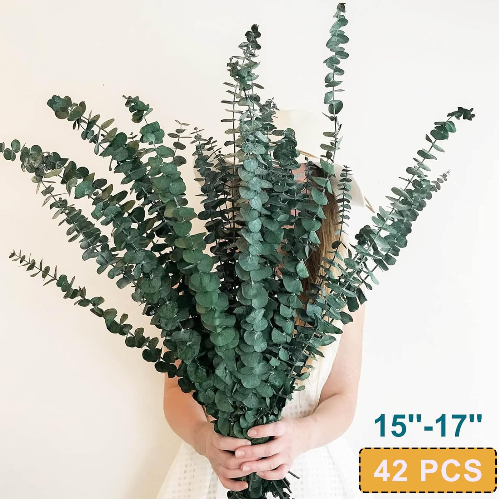 42 Pcs Dried Eucalyptus Stems for Shower, 17″ Preserved Eucalyptus Plants