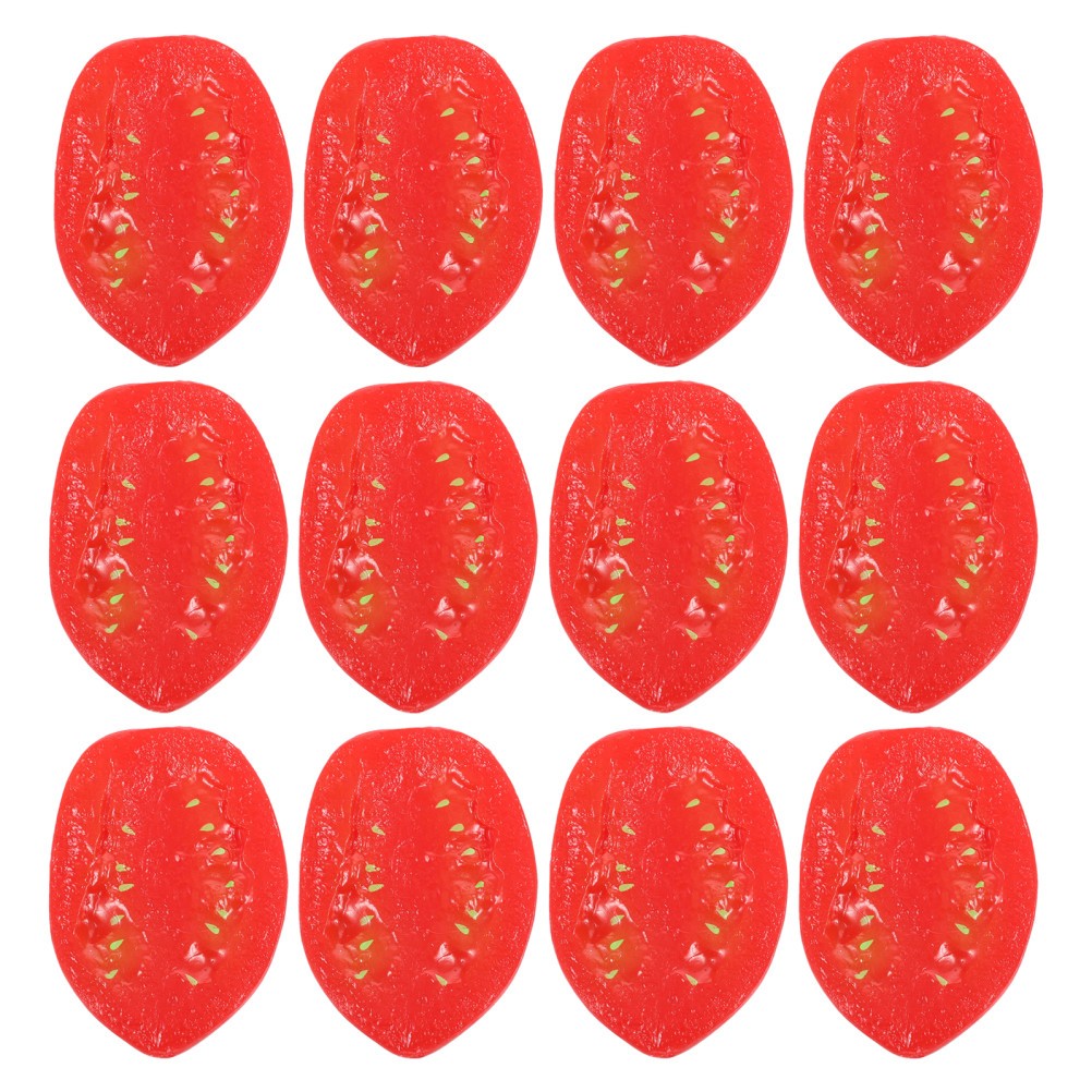 12Pcs Reusable Artificial Cherry Tomato Models Red PVC for Kitchen Display Decor