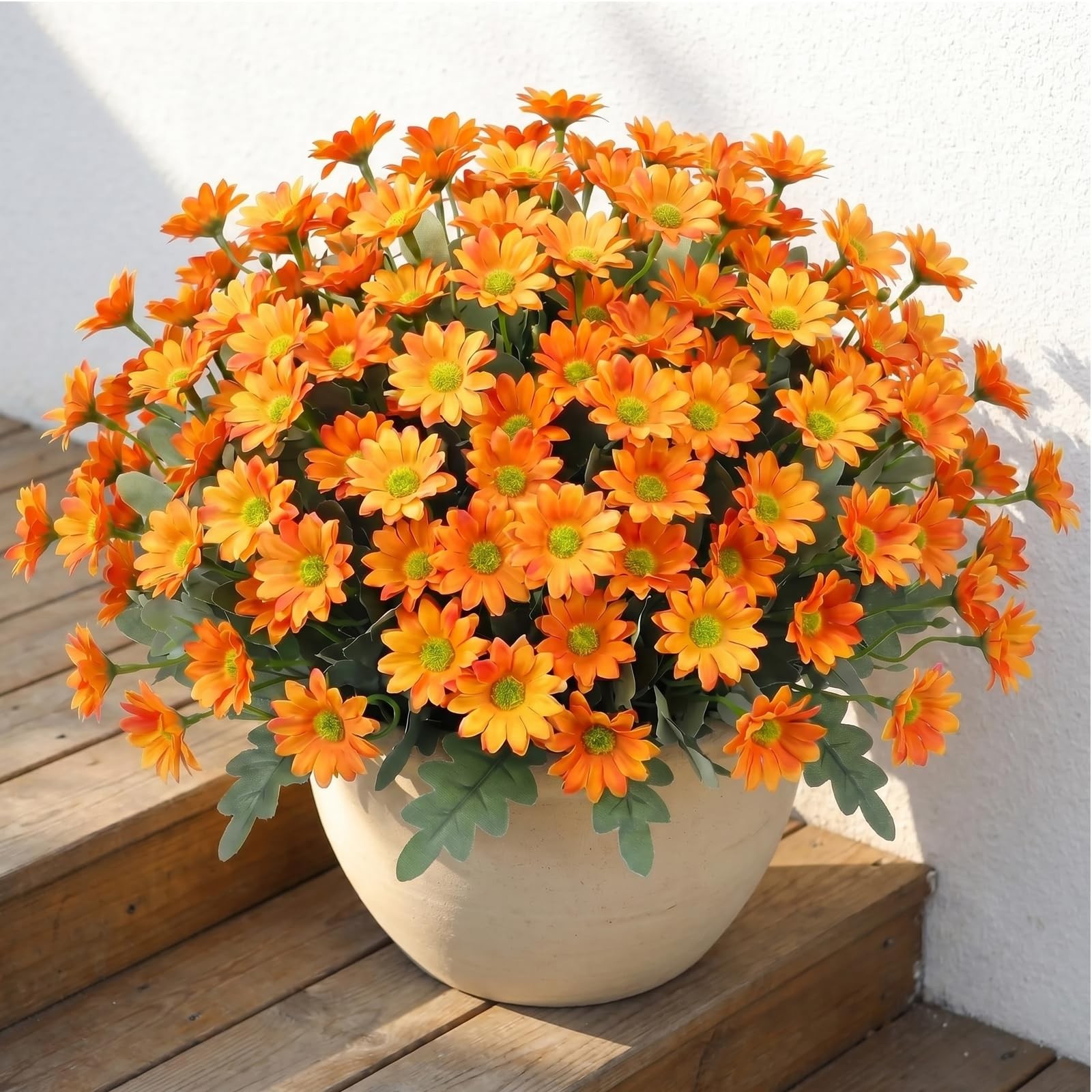 12 Bundles Artificial Fall Flowers for Decoration, Fake Mums Silk Daisy Flowe…
