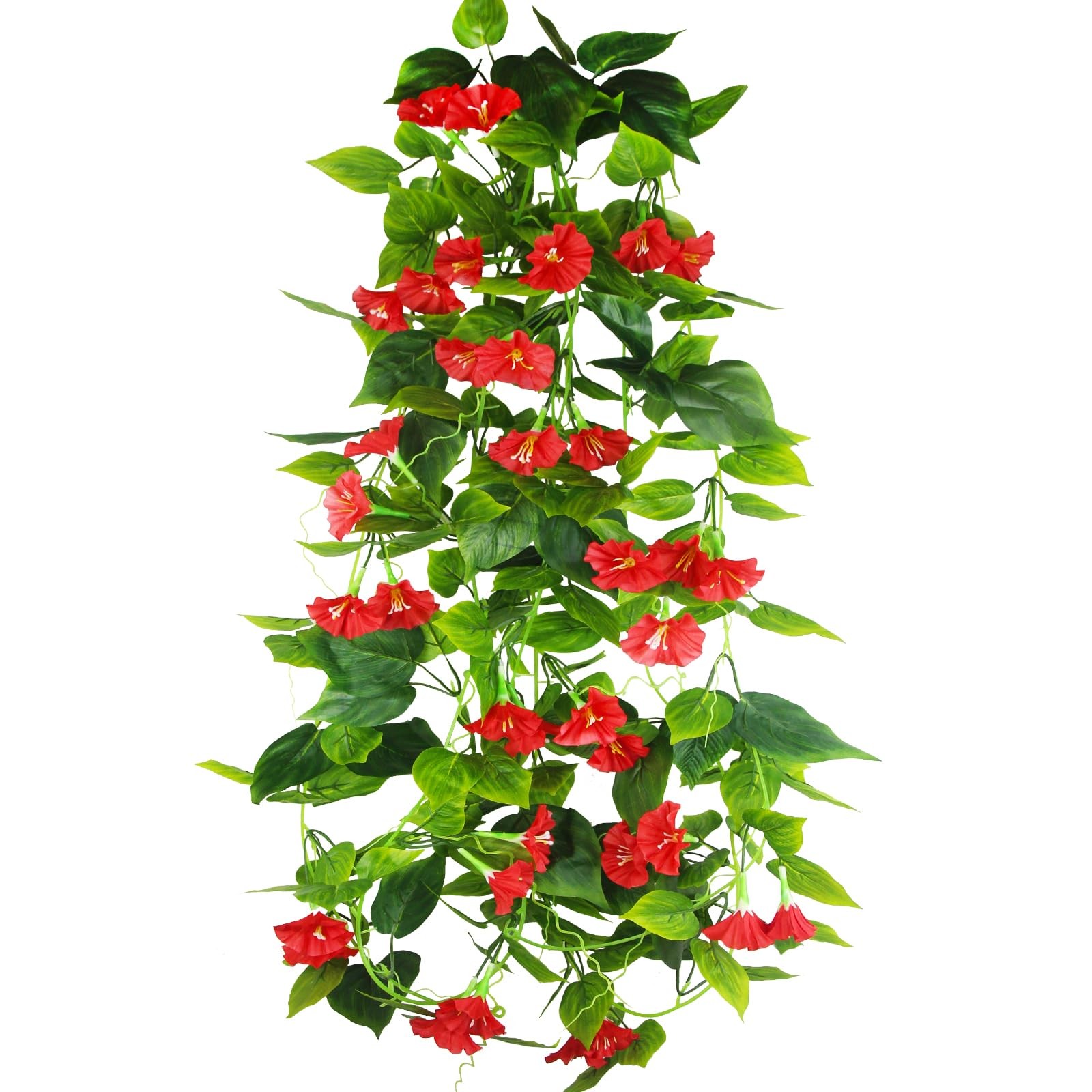 2 Pcs Artificial Vines Silk Morning Glory Vines for Outdoor 15Feet Hanging Pl…