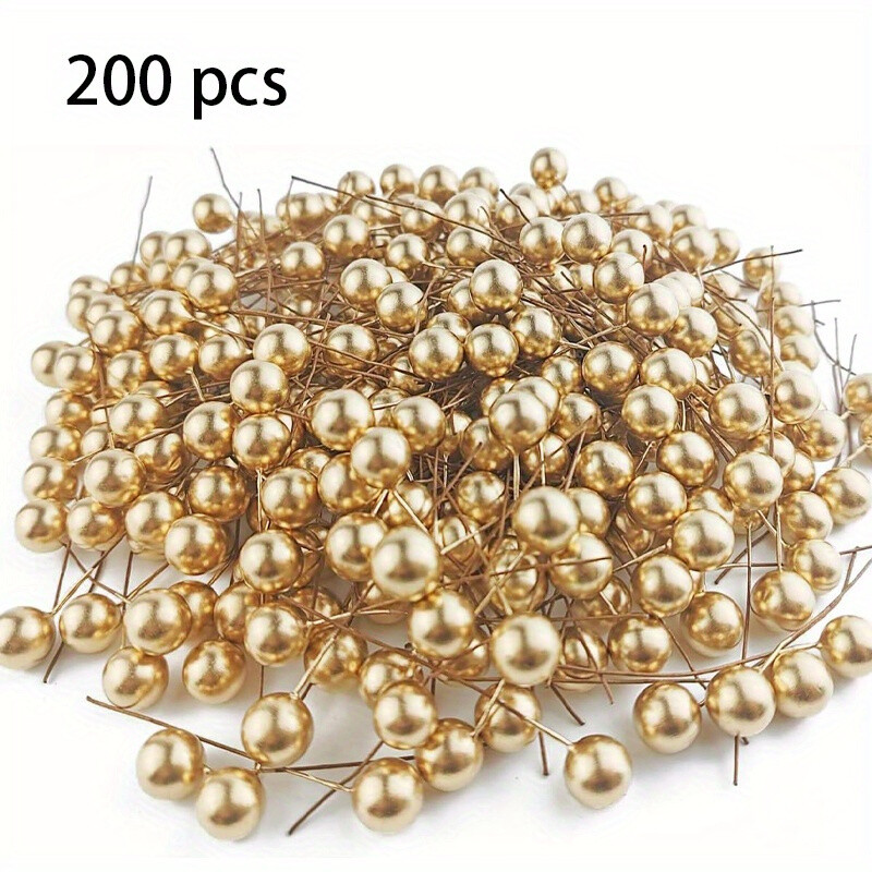 200Pc Artificial Holly Berries 12mm Fake Berries for Christmas Tree Wreath Decor