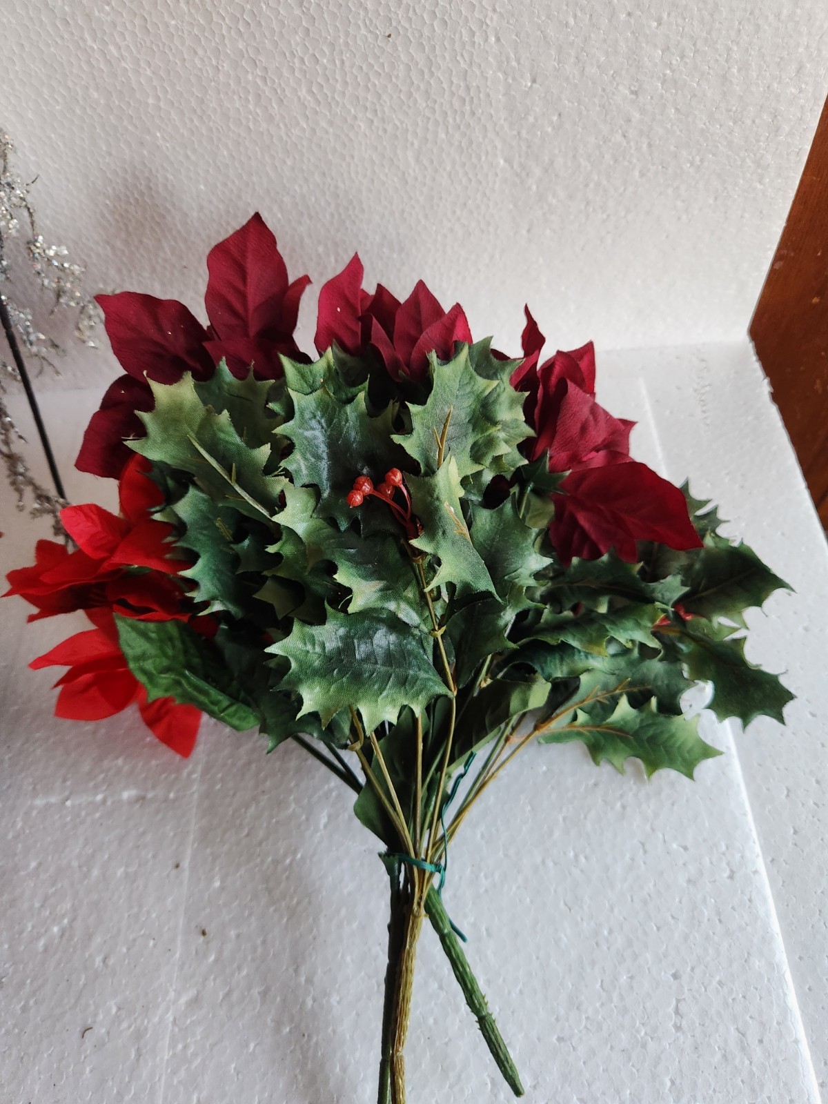Artificial Christmas Flowers & Bouquets • Poinsettia, Mistletoe Autumn Leaves