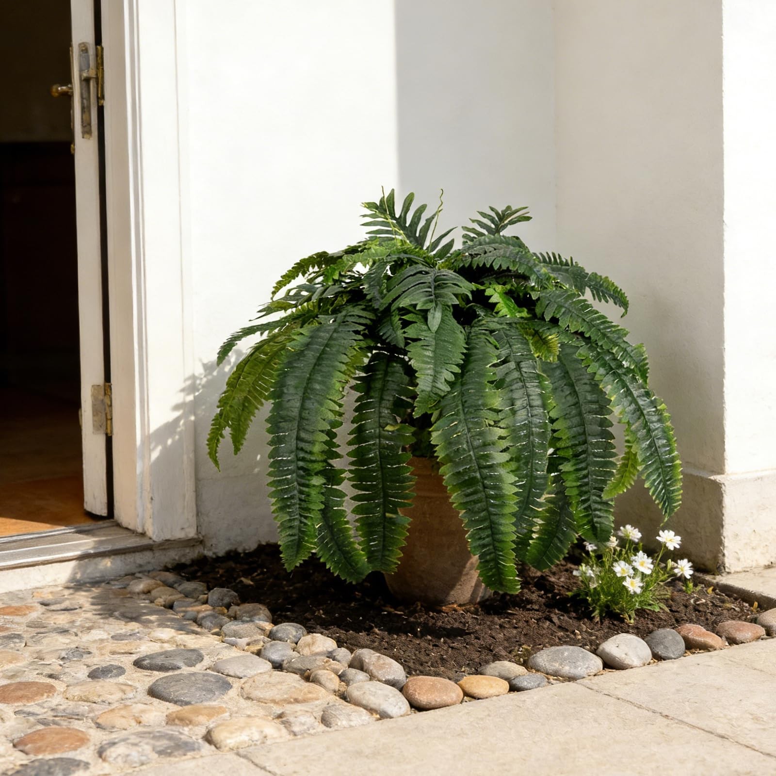 45.3Inch Artificial Fern Fake Boston Ferns Plants Large Greenery Plant Look L…