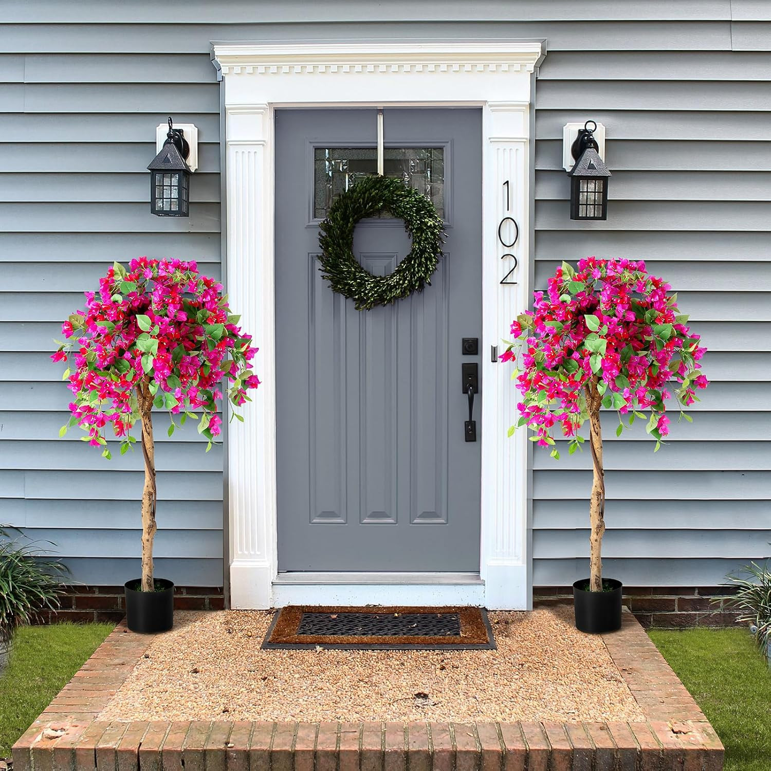 4.5FT Bougainvillea Artificial Tree, Tall Fake Floor Plant for Indoor Outdoor Dé