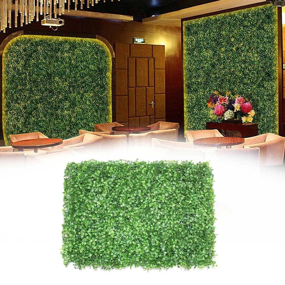 12pcs 24*16″ Artificial Plant Foliage Hedge Grass Mat Greenery Wall Fence Panel