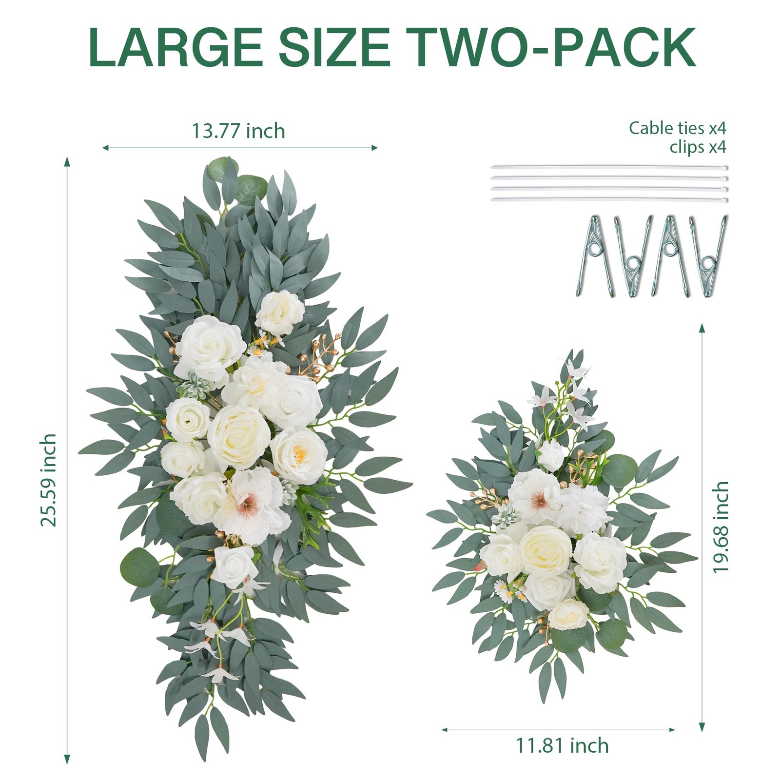Wedding Arch Flowers (2pack),Flower Arch Stand,Flower Garland,for Wedding Out…