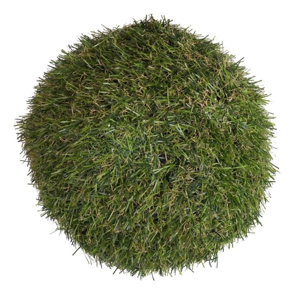 Vickerman 7.25″ Contemporary Plastic Artificial Grass Ball in Green (Set of 2)