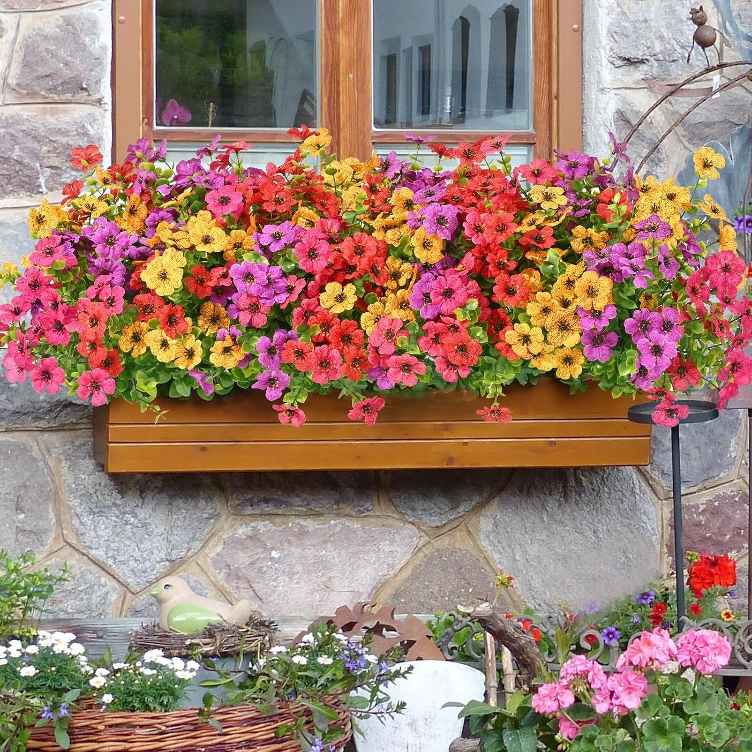 Customizable Fake Flowers – 24 Bundles for Stunning Outdoor Decor Creations