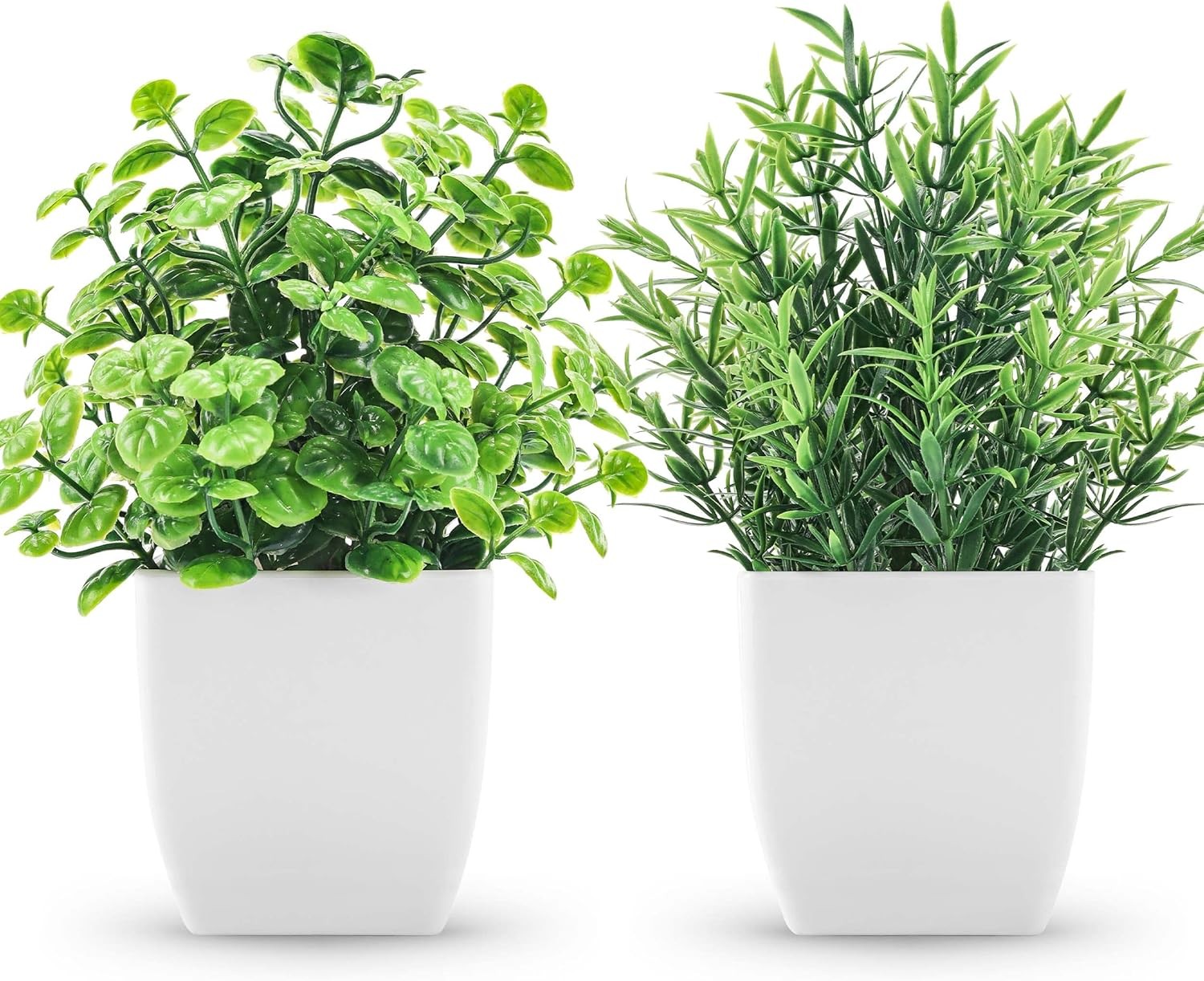 2 Pack Fake Plants Small Artificial Greenery Faux Plants Indoor for Home Farmhou