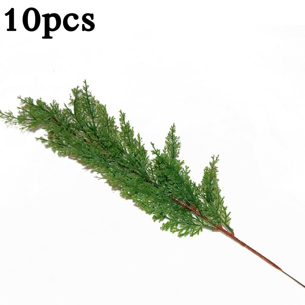 10* Artificial Pine Branches Flower DIY Fake Plants Christmas Tree Decor 42cm