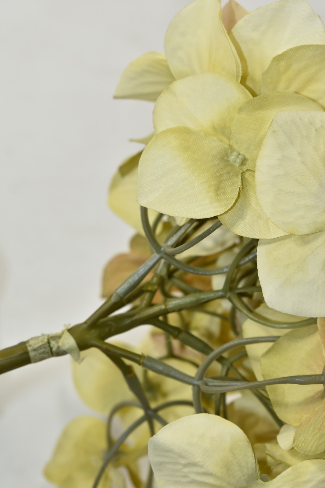 Pottery Barn Faux Hydrangea Ivory Branch Artificial Flower 26″ Stem NEW NOS