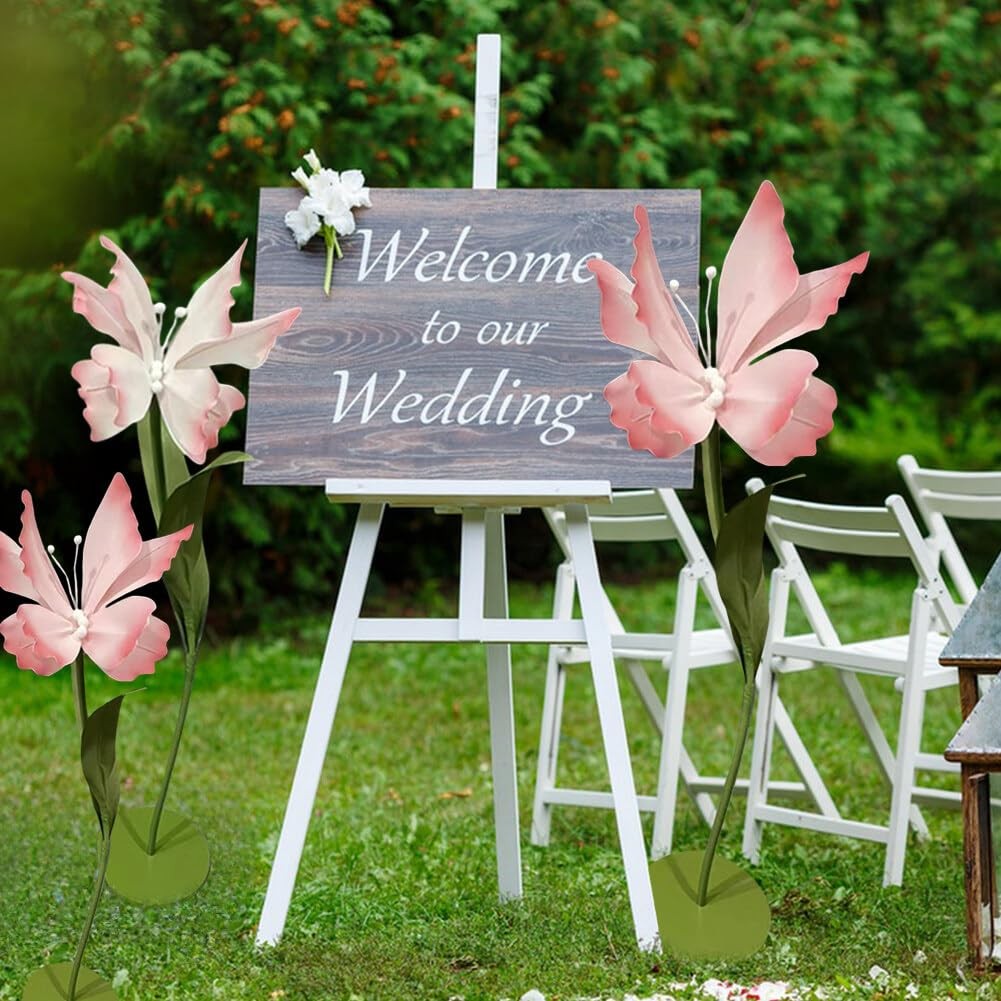 Set of 4 Giant Artificial Butterfly Flowers Wedding Decorations for Reception…