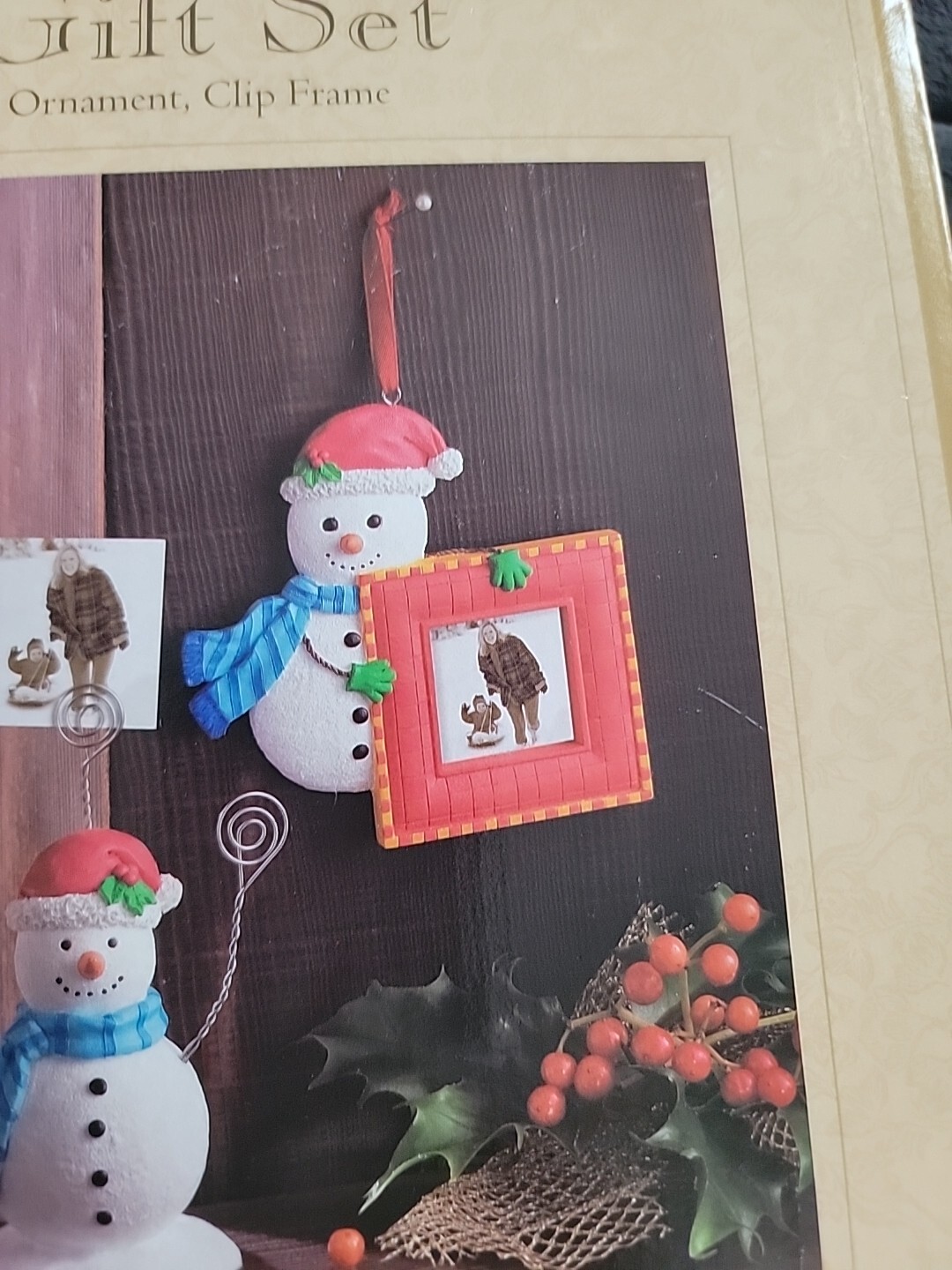 SALTON at HOME/SNOWMAN GIFT SET/PHOTO FRAME, CLIP FRAME, ORNAMENT~ Brand New