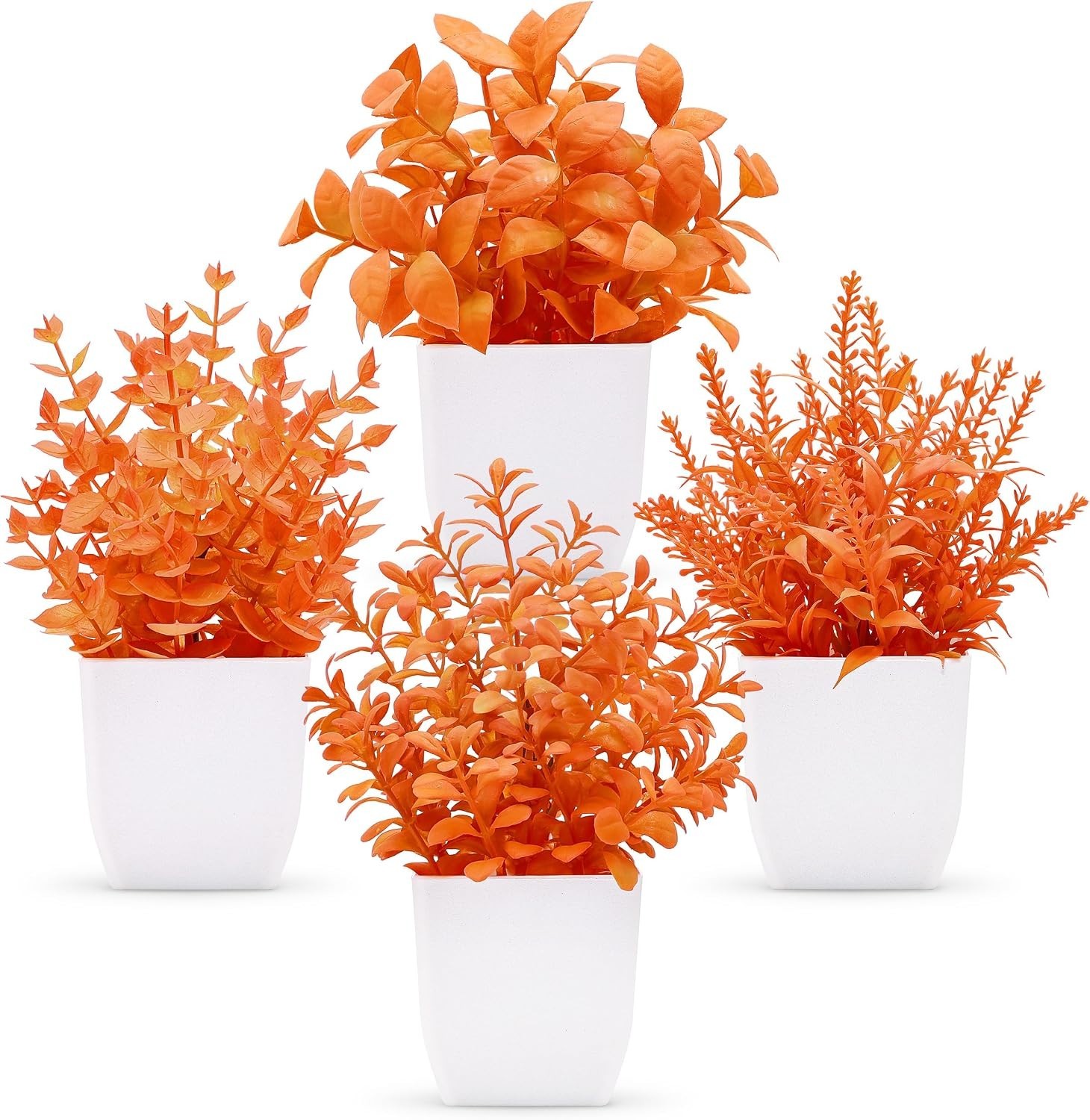 Chic 4 Pack of Fall Faux Plants – Versatile Accent for Home and Office