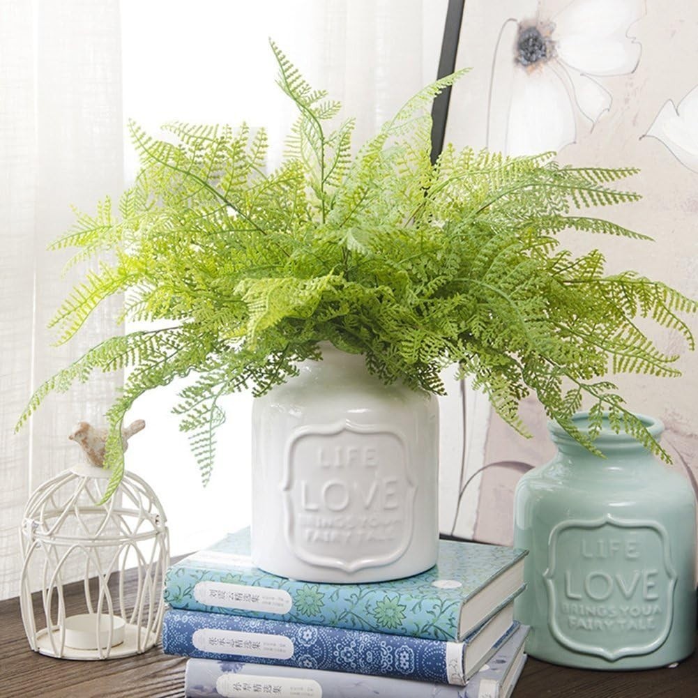 Stylish Plastic Fern Leaves – 2 Pcs for Effortless Home and Event Decoration