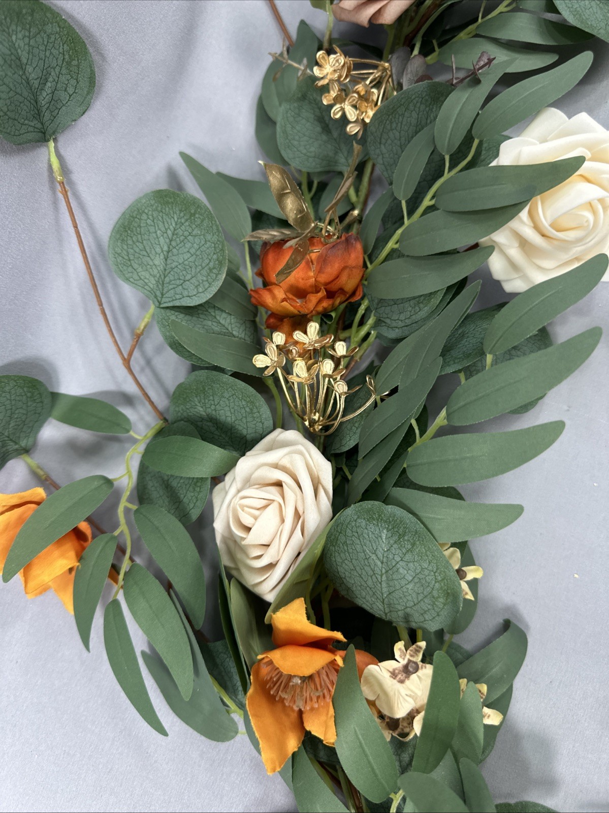 Ling’s Moment Elegant Wedding Eucalyptus Rose Flower Garland All Occasions 6FT