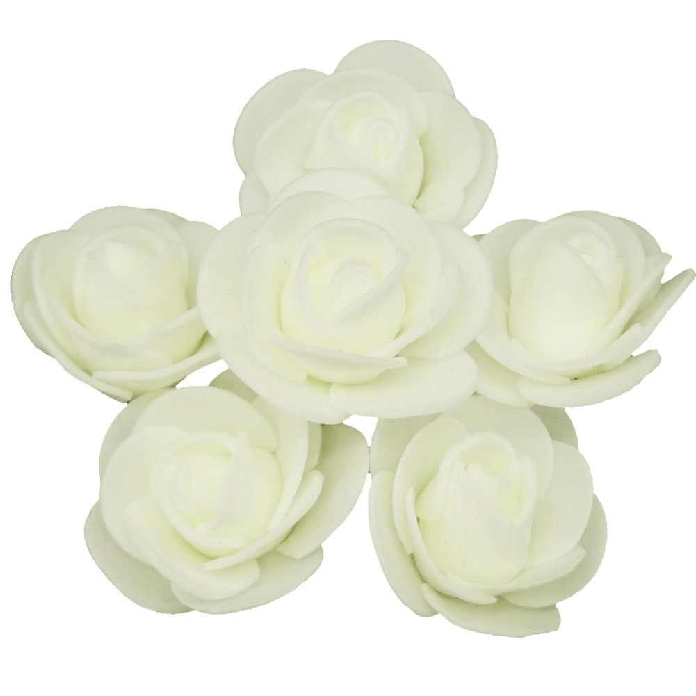 100 PCS 3CM Mini Fake Ivory Roses DIY Wedding Bouquet Centerpiece Party Decor