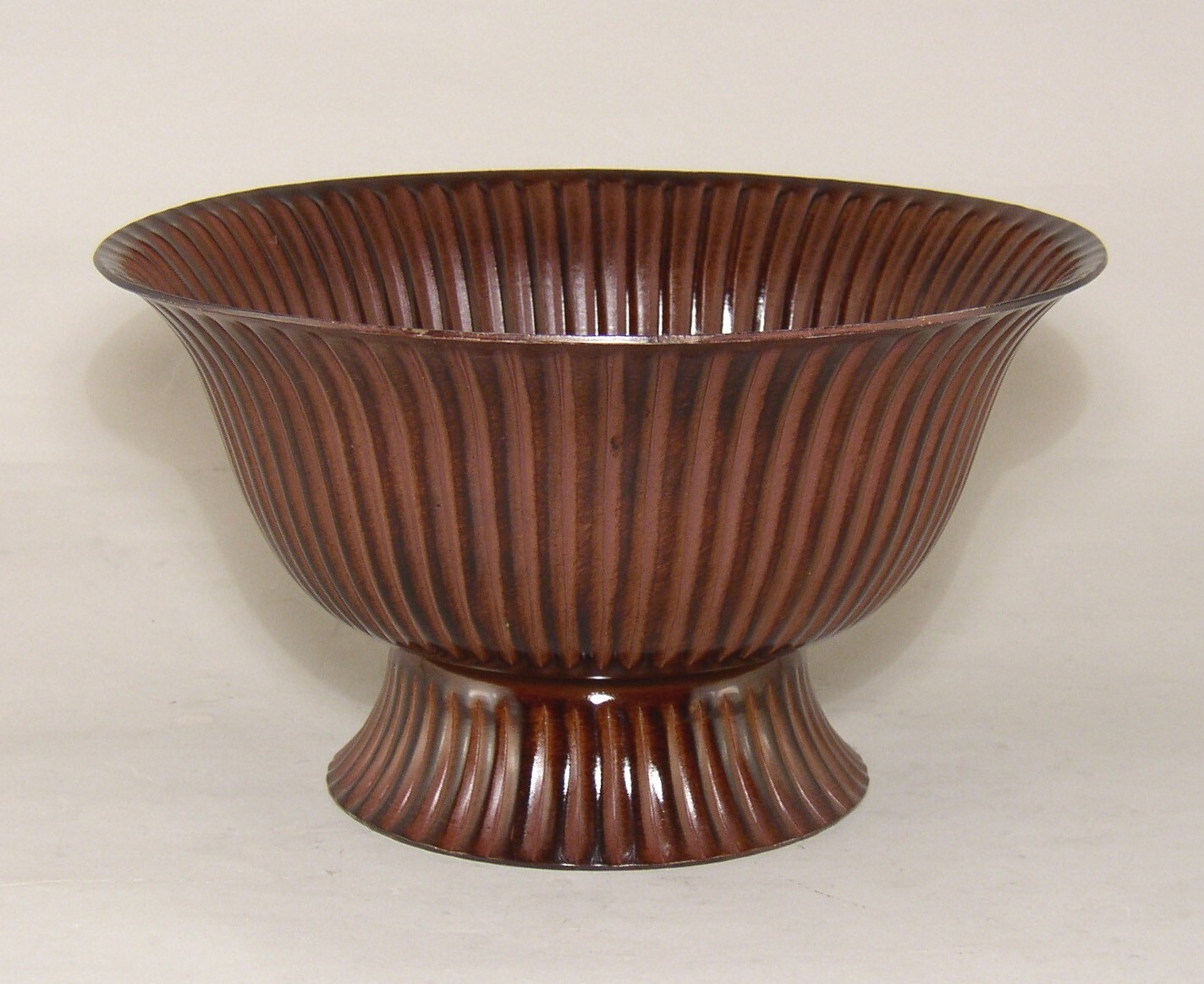 Compote Bowl Revere Shape 10″D 5.75″Hi Bronze Patina Finish on Aluminum Fluted