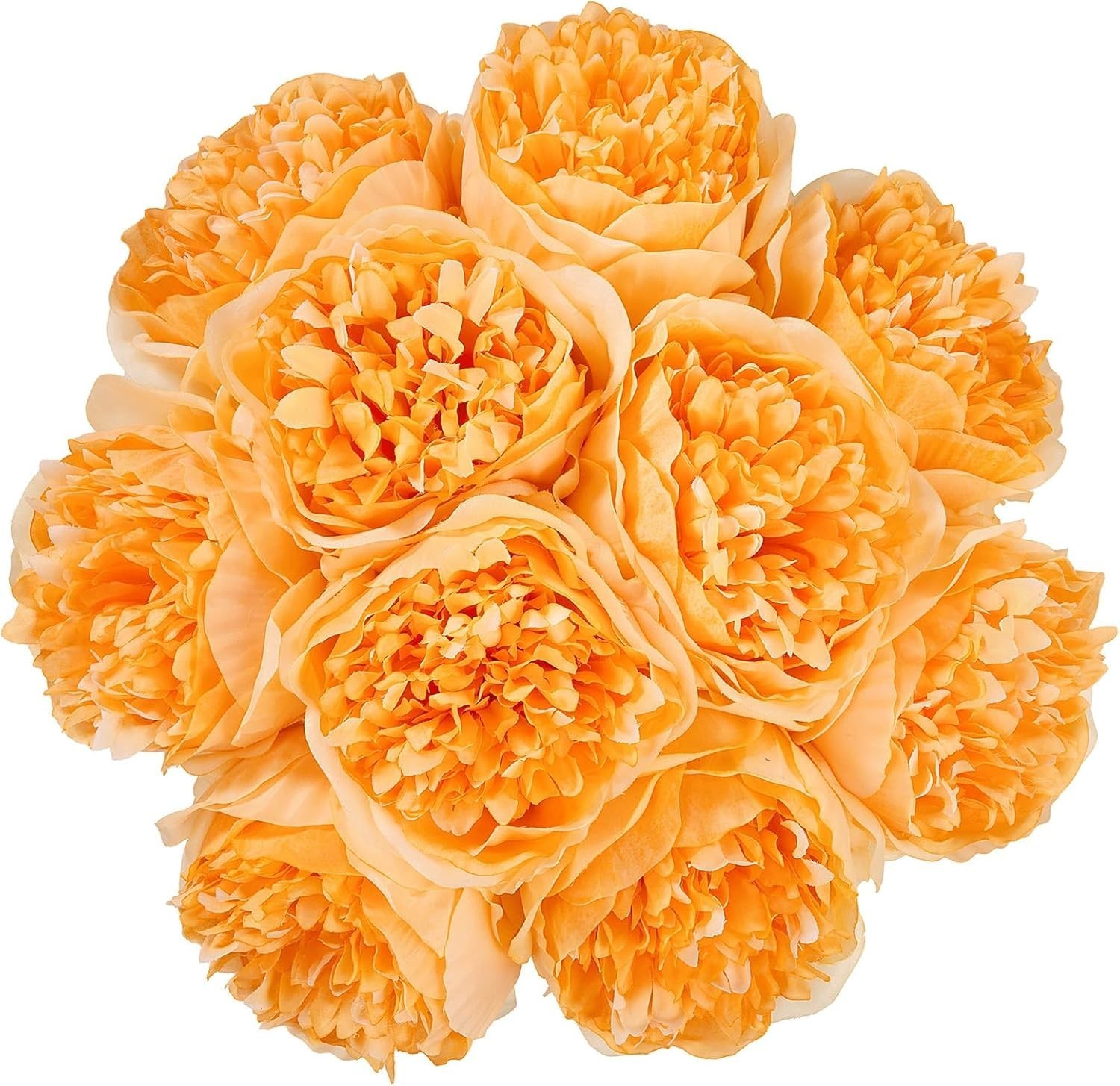 U’Artlines 2 Bouquet 10 Heads Artificial Peony Silk Flower Leaf Home Office