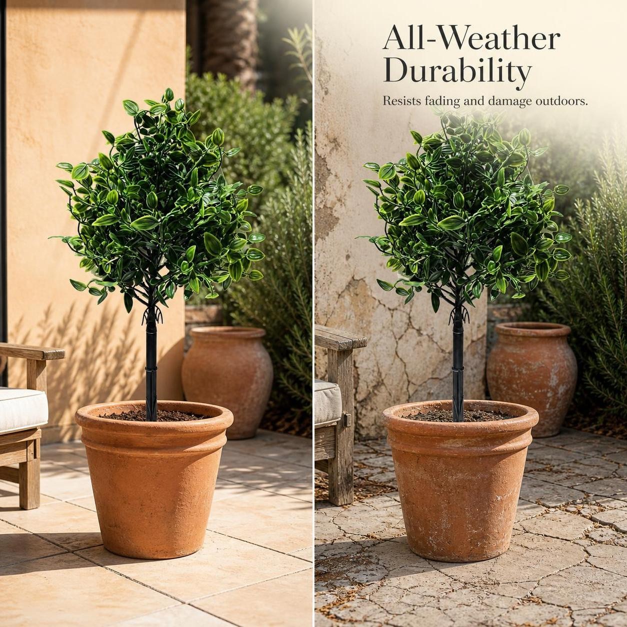 Mandala Faux Plant with Ground Stake for Indoor Outdoor Decor, for Living Room