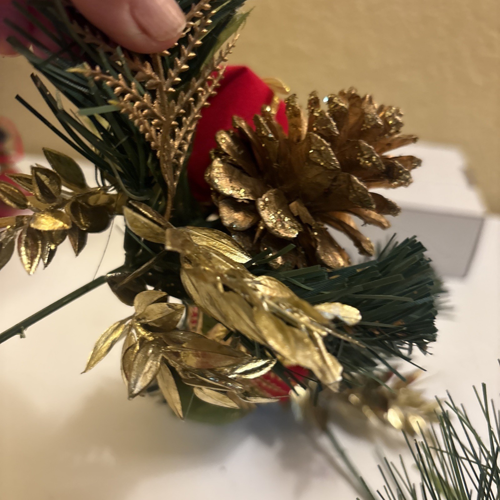 Vtg Christmas Winter Plastic Greenery Plastic Floral Pick Set Of 3 (a47
