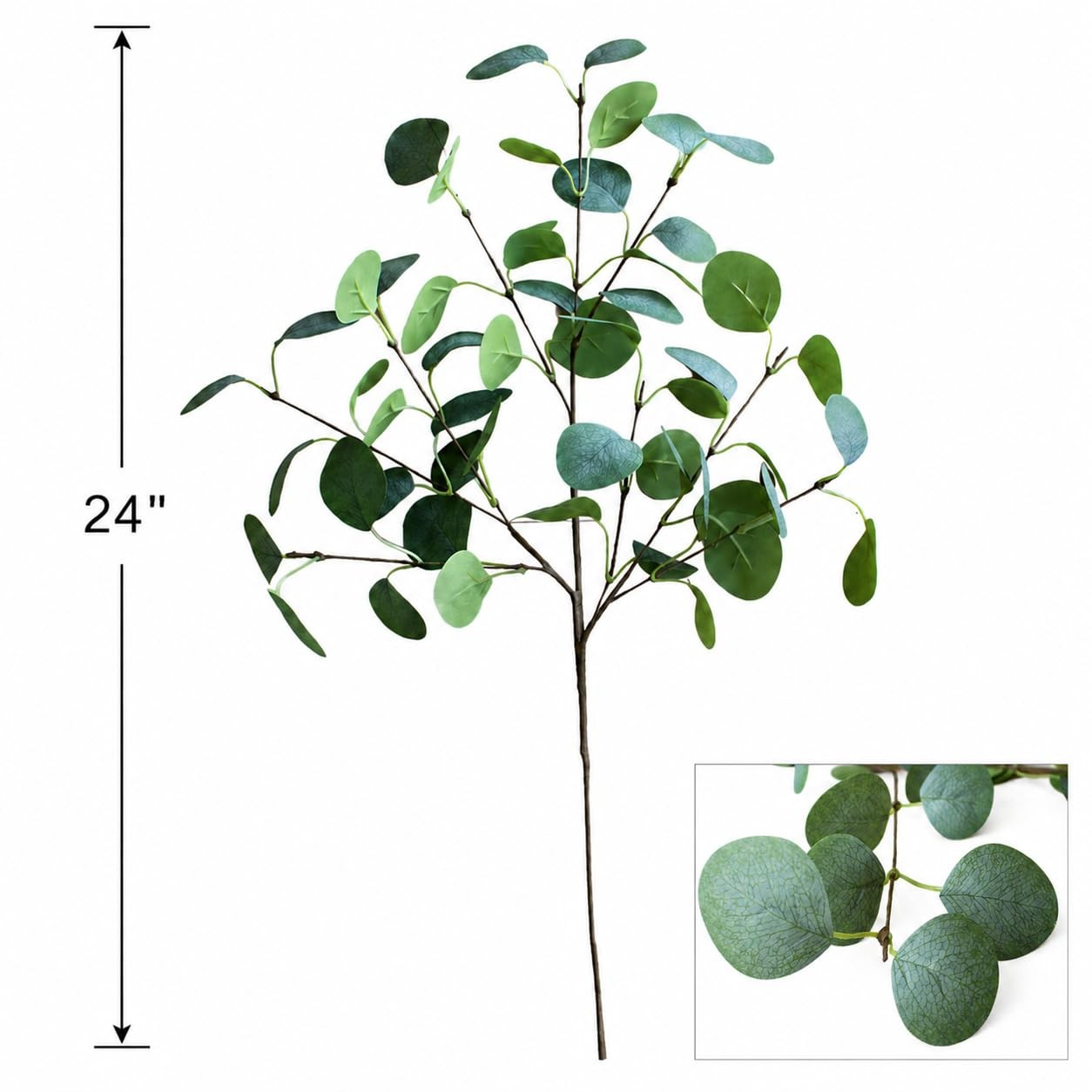 4pcs 24″ Artificial Eucalyptus Stems for Vase Decor