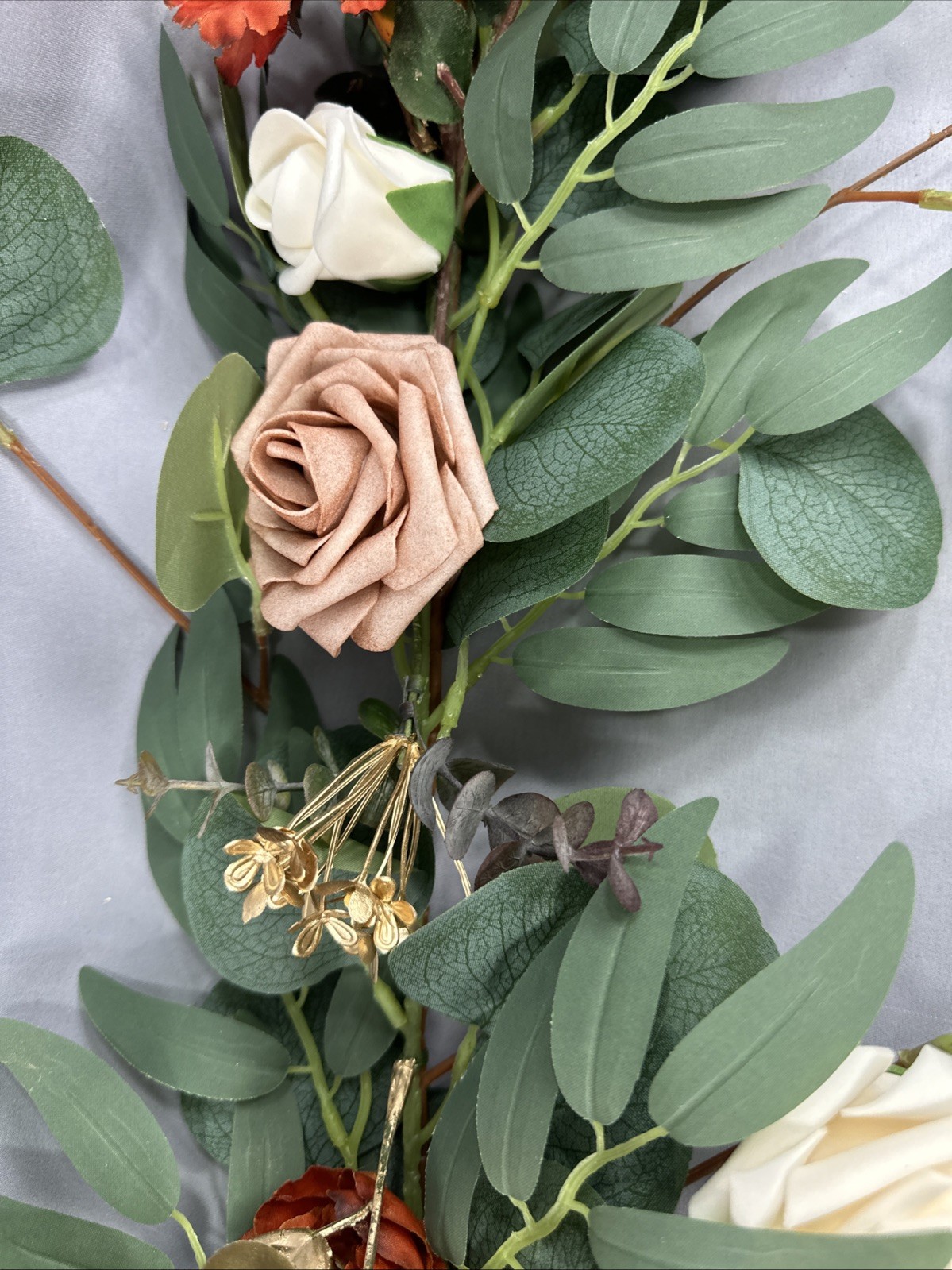 Ling’s Moment Elegant Wedding Eucalyptus Rose Flower Garland All Occasions 6FT