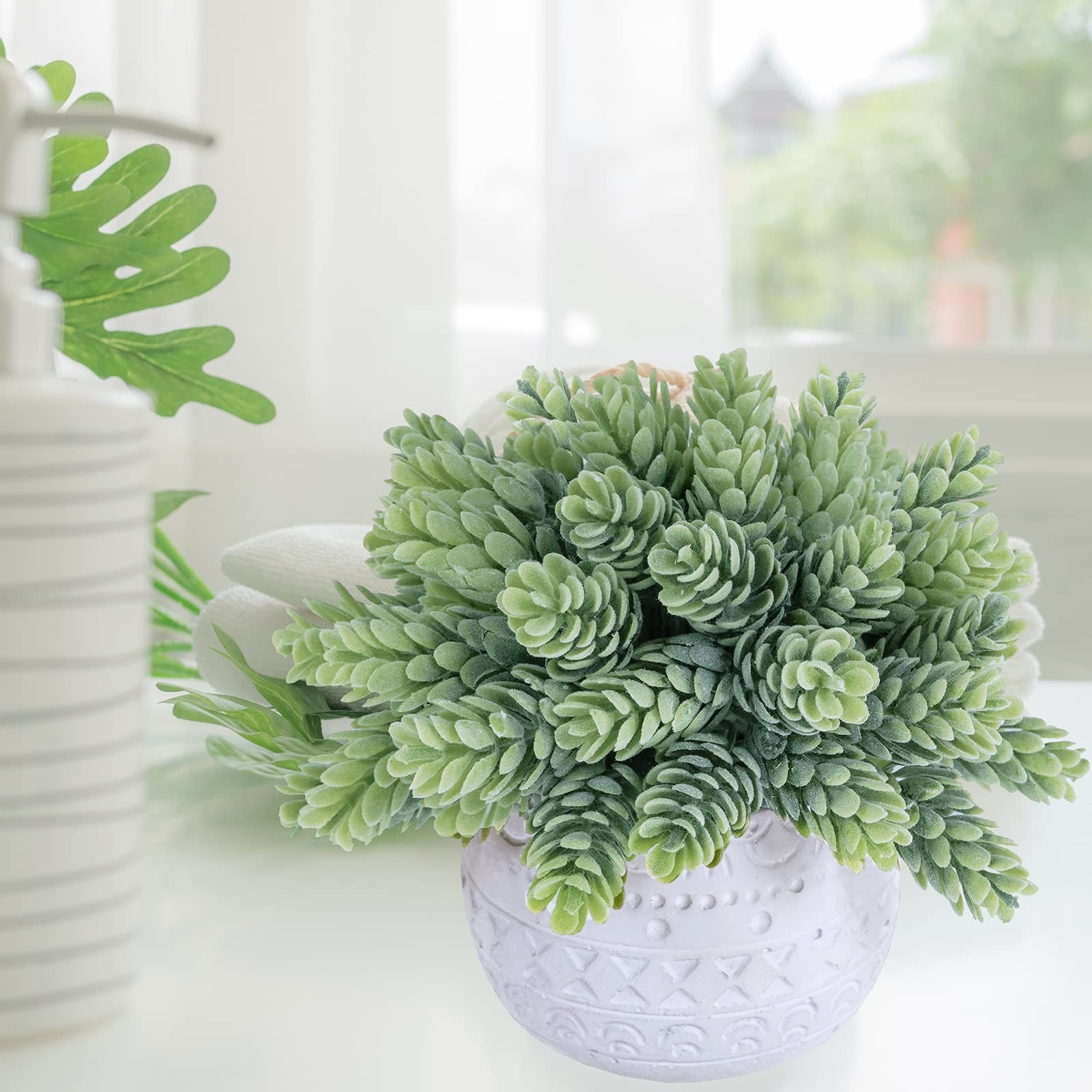 Winlyn 3 Pcs Assorted Small Potted Succulent Plants Artificial Aloe Hanging S…
