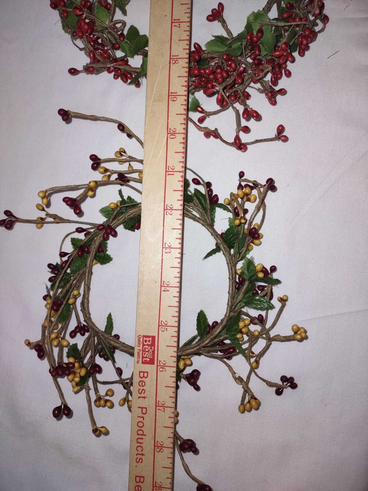 Berry Candle Rings / Wreath (lot of 3) 6″ 4″ Inner Dia – Red (Burgundy & Old Gol