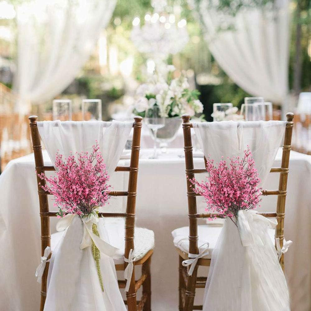 6 Bundles Artificial Flowers Gypsophila Bouquets Pink Valentine’S Day Floral