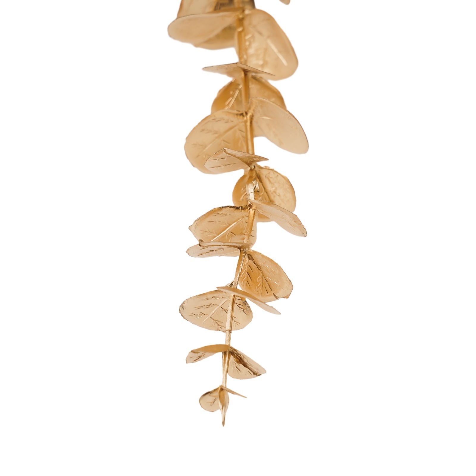 Simulated golden eucalyptus and ginkgo leaf flower arrangement for a chic touch