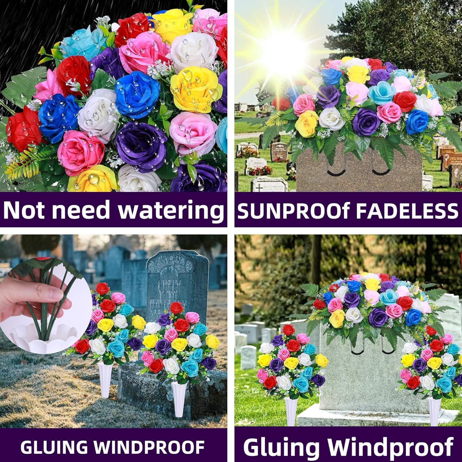 Artificial Cemetery Flower Saddles,Artificial Silk Flower Arrangement for Headst